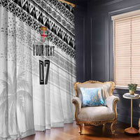 Fiji Rugby Custom Kaiviti Masi Window Curtain Black - Polynesian Pride