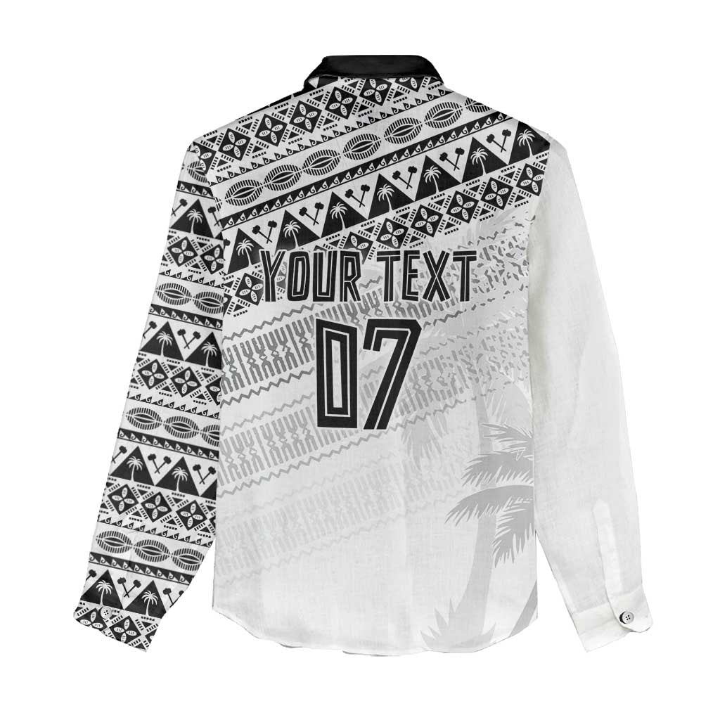 Fiji Rugby Custom Kaiviti Masi Women Casual Shirt Black - Polynesian Pride