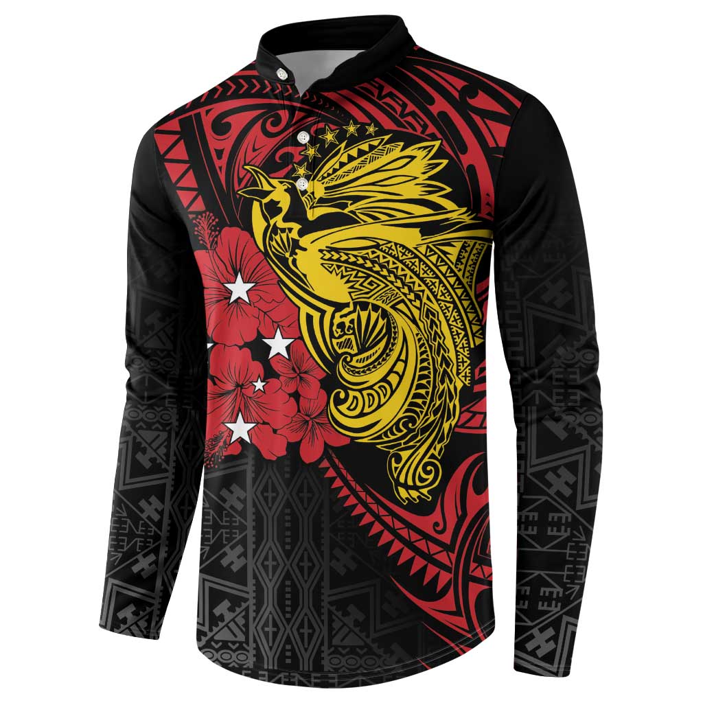 Papua New Guinea 49th Independence Day Button Sweatshirt Motuan Revareva Bird-of-Paradise