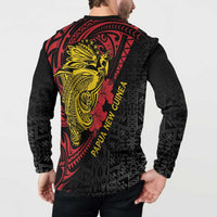 Papua New Guinea 49th Independence Day Button Sweatshirt Motuan Revareva Bird-of-Paradise