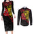 Papua New Guinea 49th Independence Day Couples Matching Long Sleeve Bodycon Dress and Long Sleeve Button Shirt Motuan Revareva Bird-of-Paradise