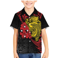 Papua New Guinea 49th Independence Day Family Matching Mermaid Dress and Hawaiian Shirt Motuan Revareva Bird-of-Paradise