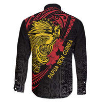 Papua New Guinea 49th Independence Day Family Matching Off The Shoulder Long Sleeve Dress and Hawaiian Shirt Motuan Revareva Bird-of-Paradise LT7 - Polynesian Pride
