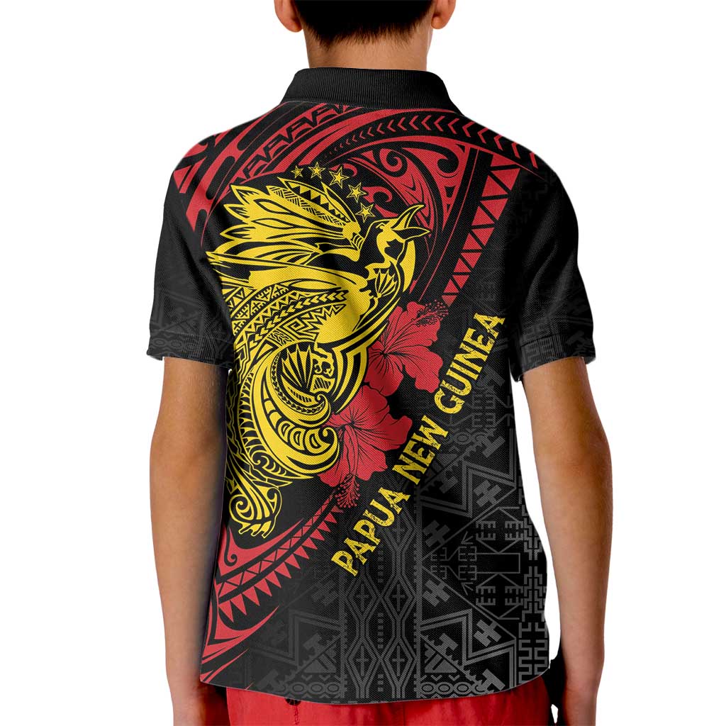 Papua New Guinea 49th Independence Day Kid Polo Shirt Motuan Revareva Bird-of-Paradise