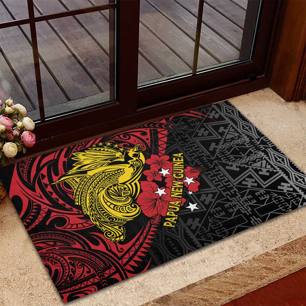 Papua New Guinea 49th Independence Day Rubber Doormat Motuan Revareva Bird-of-Paradise