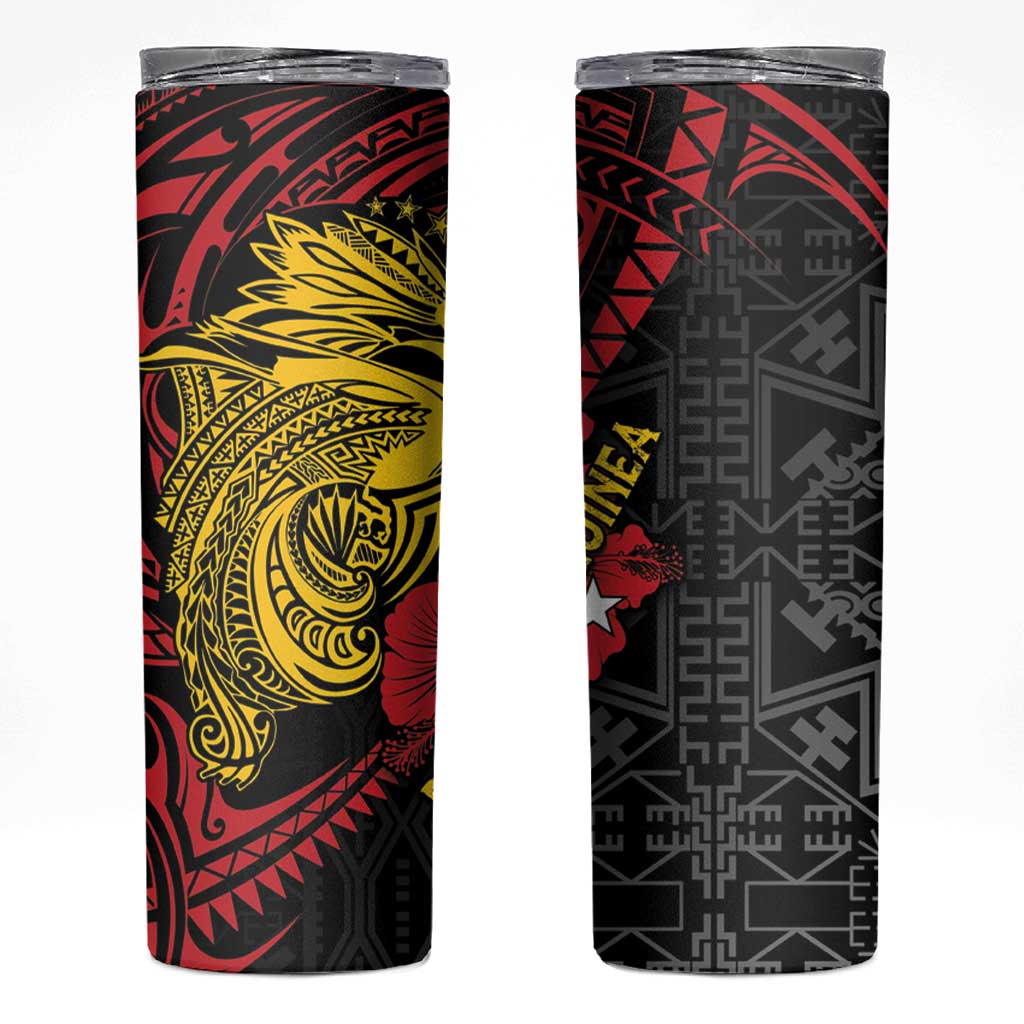 Papua New Guinea 49th Independence Day Skinny Tumbler Motuan Revareva Bird-of-Paradise