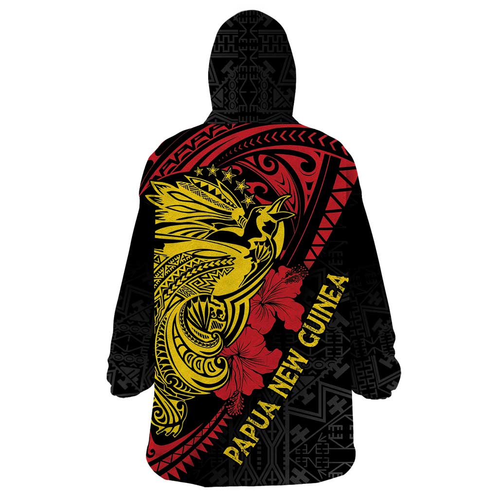Papua New Guinea 49th Independence Day Wearable Blanket Hoodie Motuan Revareva Bird-of-Paradise
