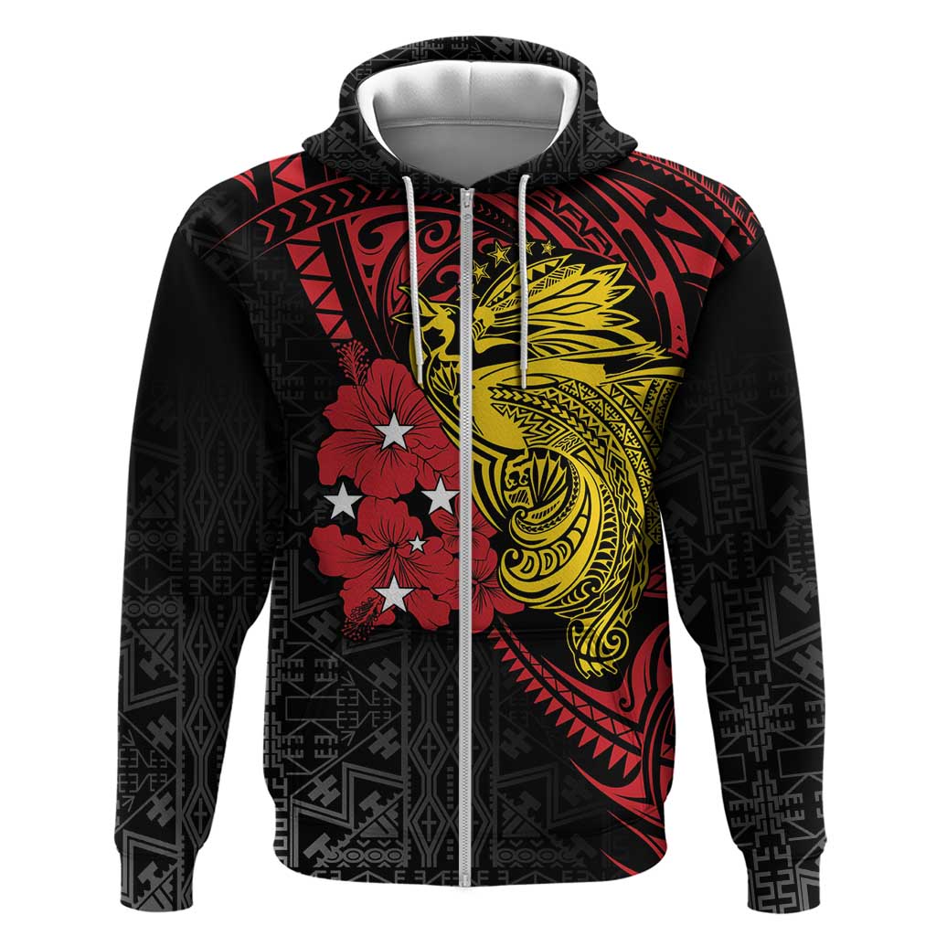 Papua New Guinea 49th Independence Day Zip Hoodie Motuan Revareva Bird-of-Paradise