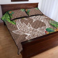 Polynesia Quilt Bed Set Sharks Duo Tropical Brown