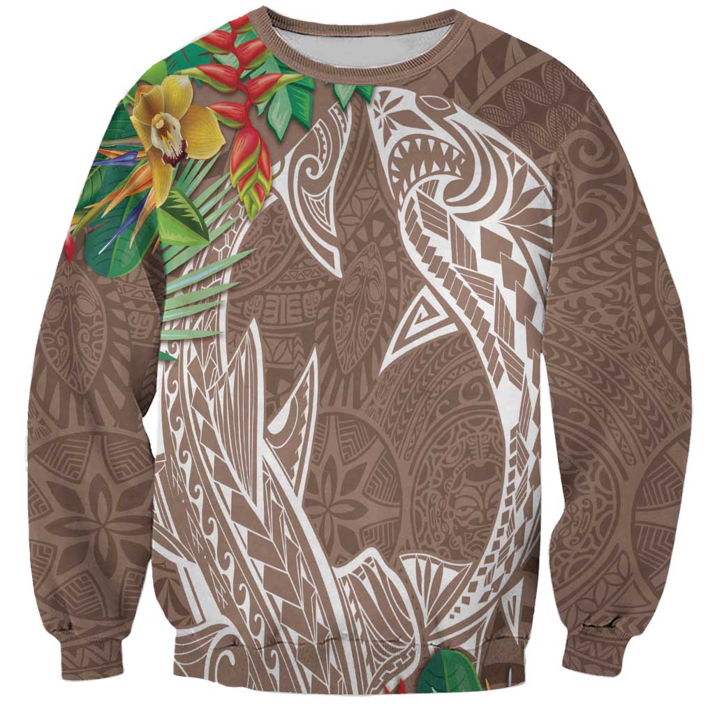 Polynesia Sweatshirt Sharks Duo Tropical Brown