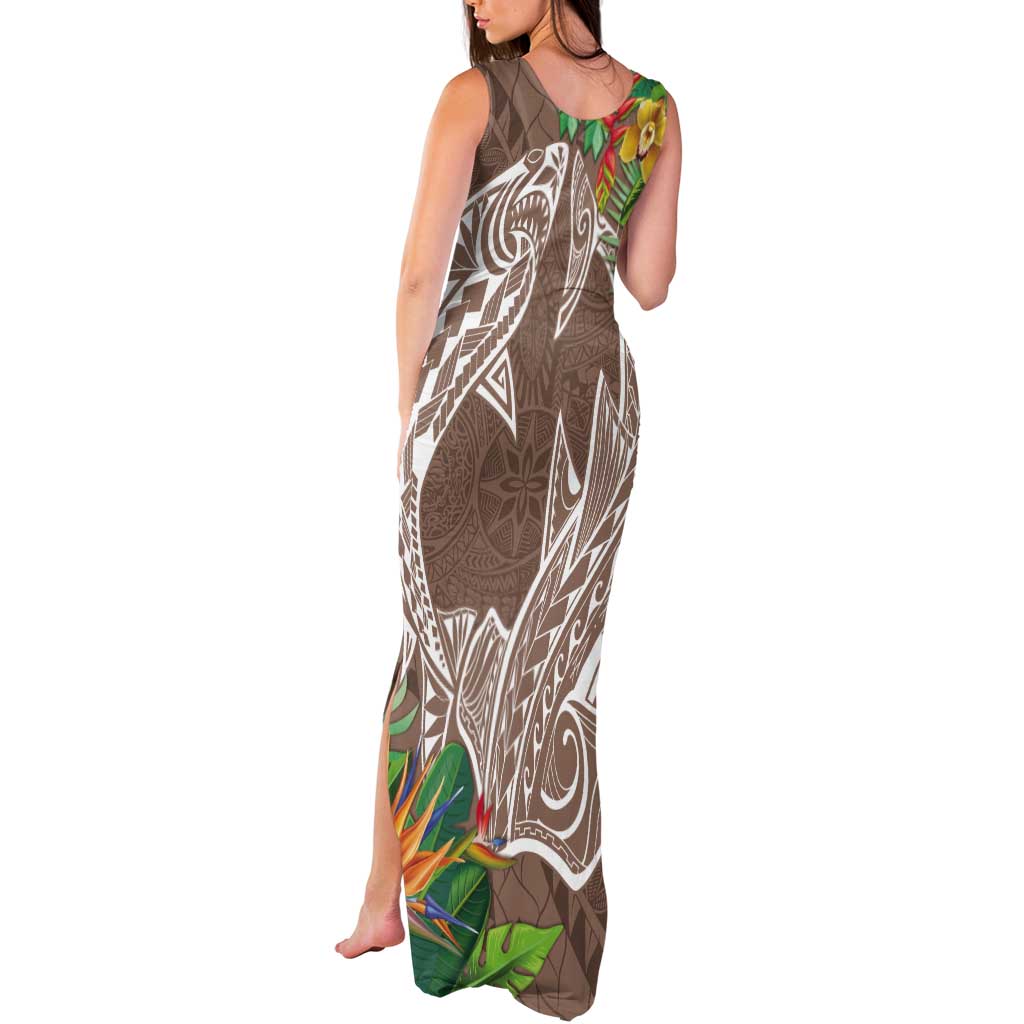 Polynesia Tank Maxi Dress Sharks Duo Tropical Brown