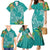 Polynesia Family Matching Mermaid Dress and Hawaiian Shirt Sharks Duo Tropical Teal