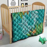 Polynesia Quilt Sharks Duo Tropical Teal