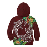 Polynesia Kid Hoodie Sharks Duo Tropical Oxblood