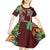 Polynesia Kid Short Sleeve Dress Sharks Duo Tropical Oxblood