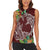 Polynesia Women Sleeveless Polo Shirt Sharks Duo Tropical Oxblood