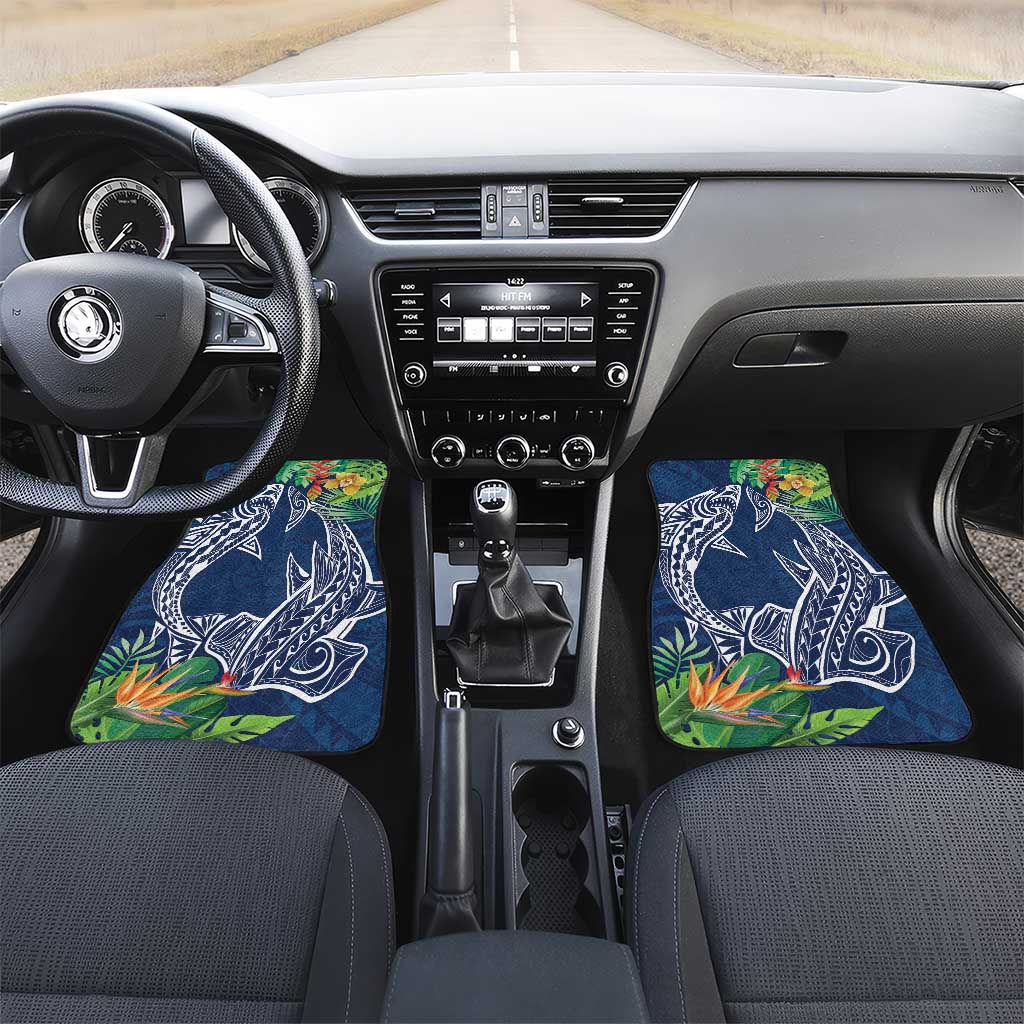 Polynesia Car Mats Sharks Duo Tropical Navy