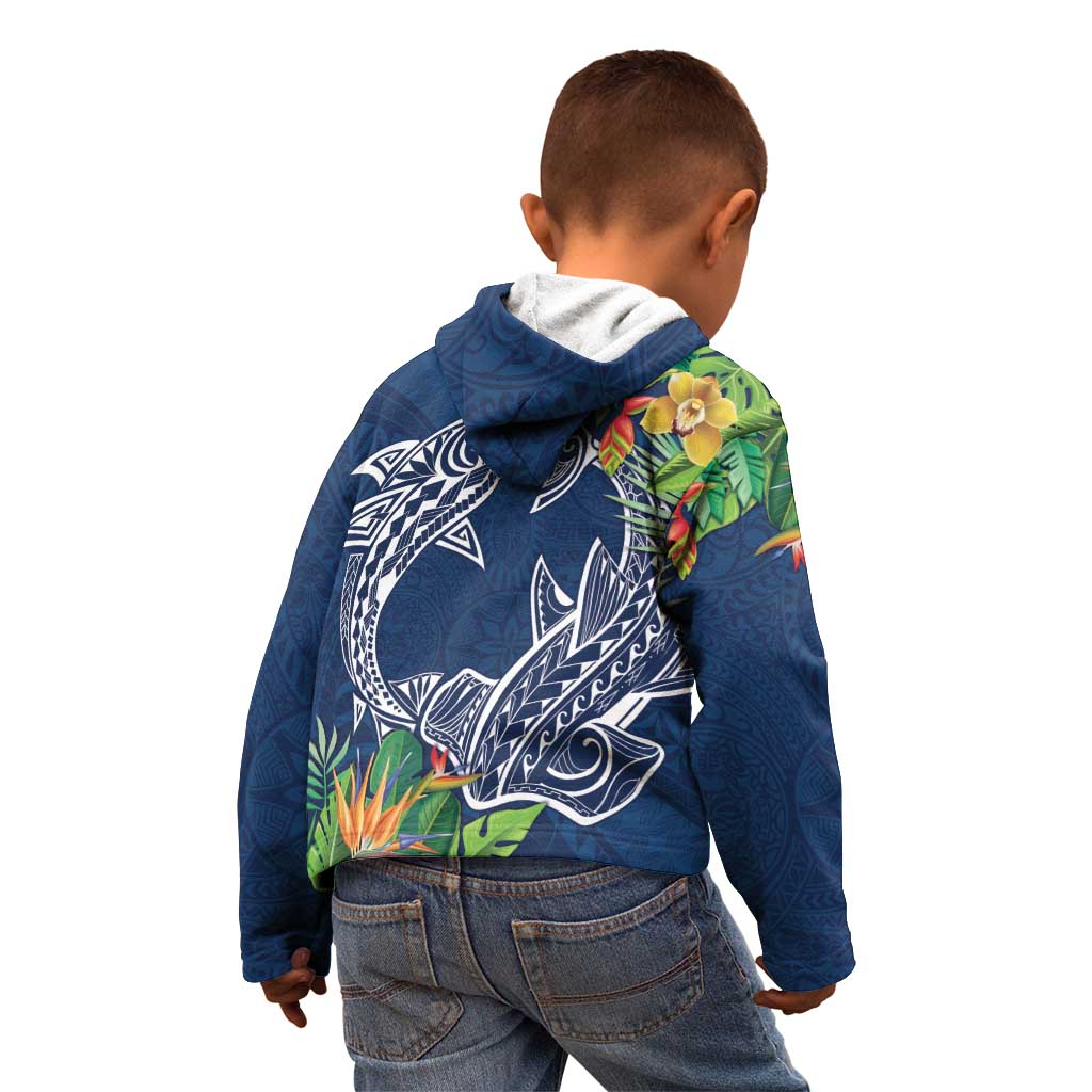 Polynesia Kid Hoodie Sharks Duo Tropical Navy