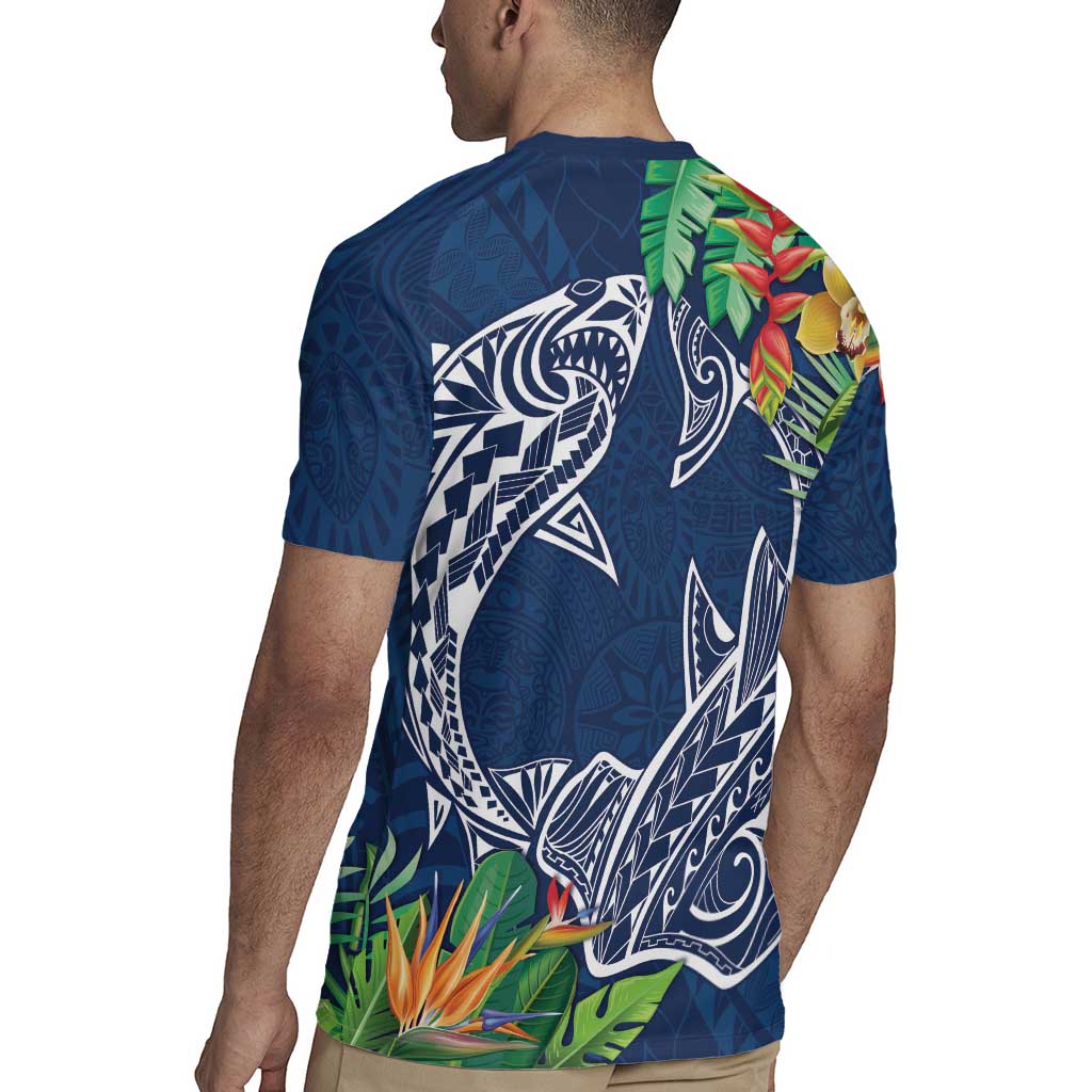 Polynesia Rugby Jersey Sharks Duo Tropical Navy
