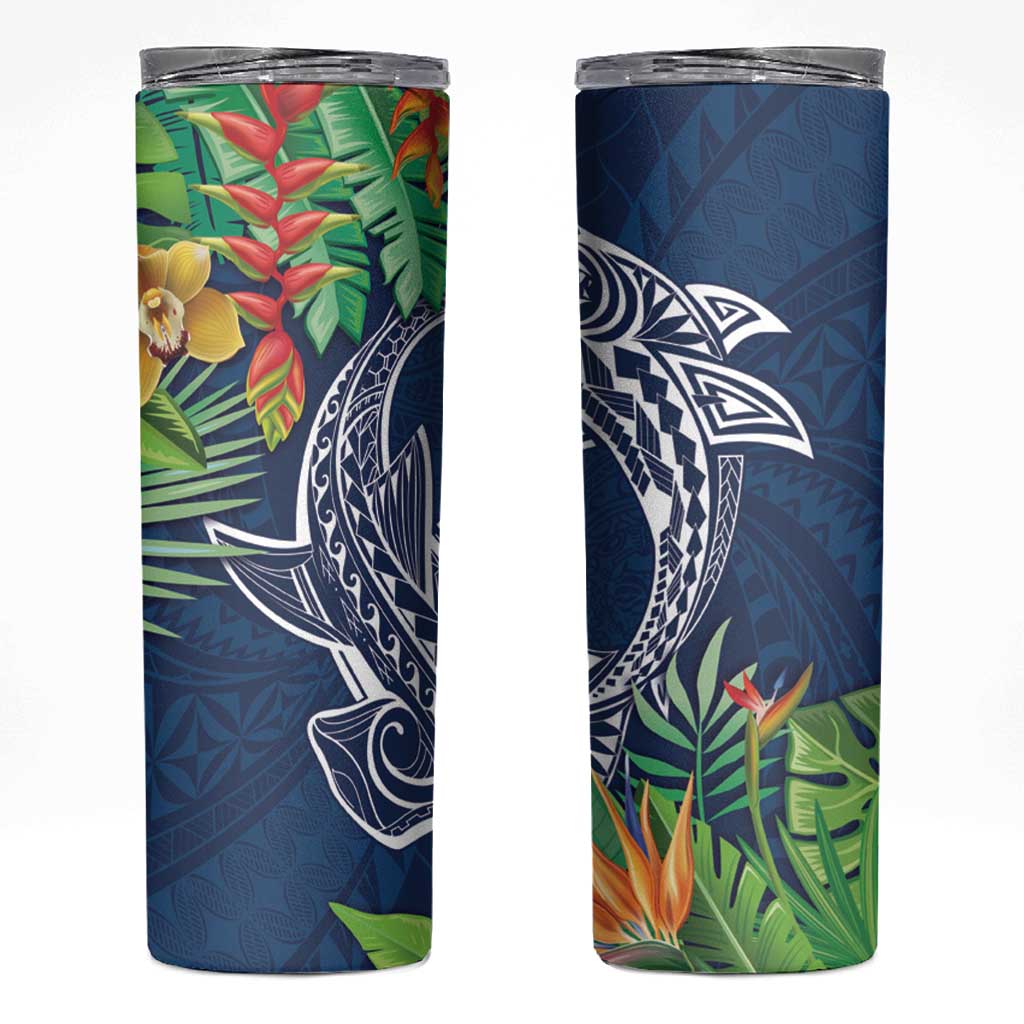 Polynesia Skinny Tumbler Sharks Duo Tropical Navy