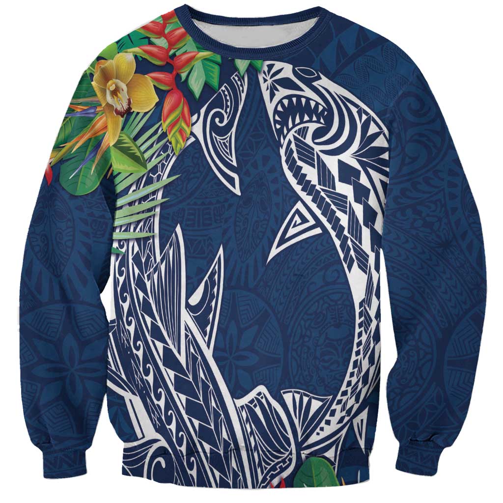 Polynesia Sweatshirt Sharks Duo Tropical Navy