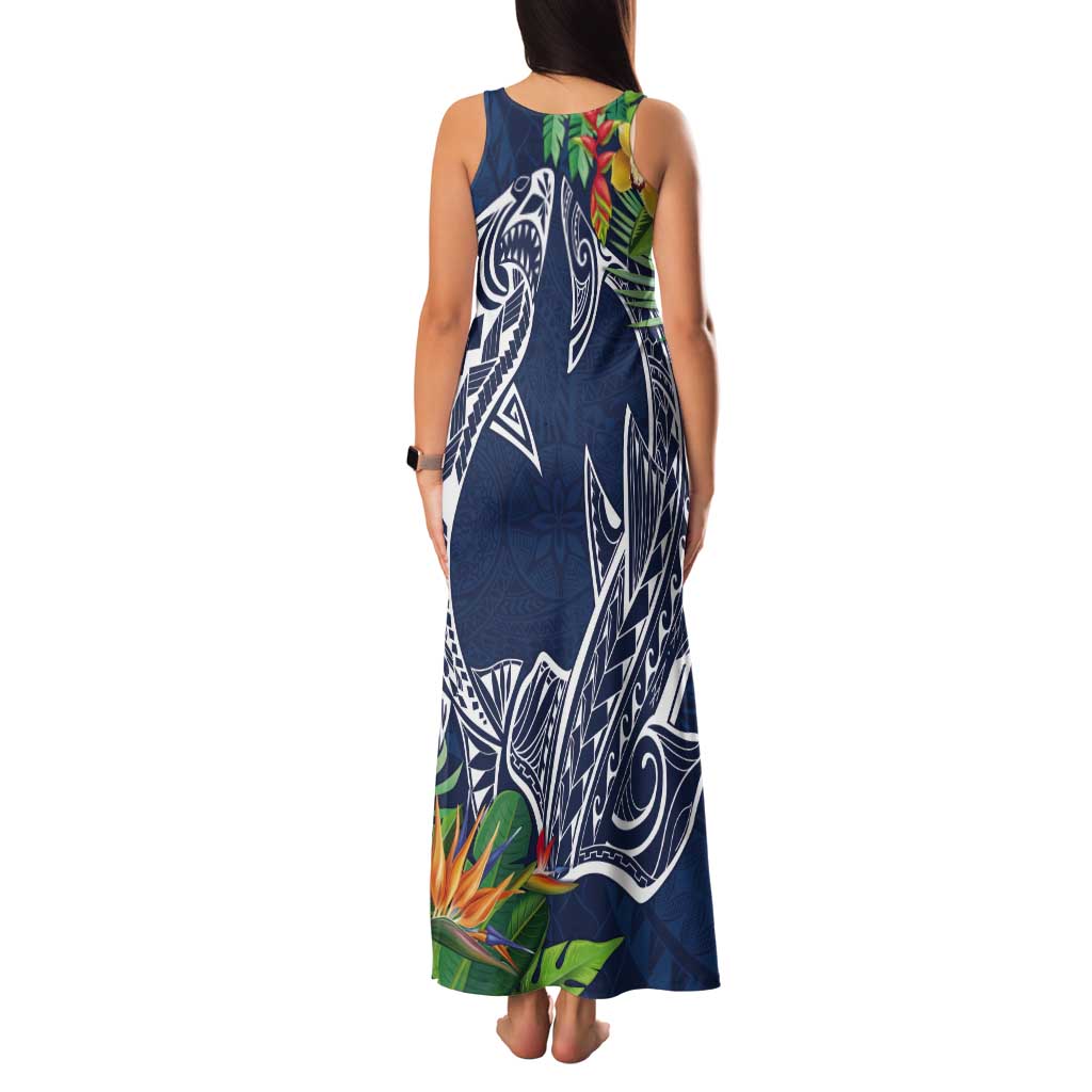 Polynesia Tank Maxi Dress Sharks Duo Tropical Navy