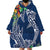 Polynesia Wearable Blanket Hoodie Sharks Duo Tropical Navy