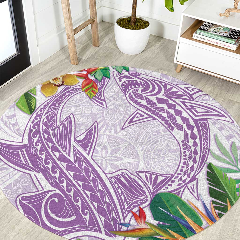 Polynesia Round Carpet Sharks Duo Tropical Lavender LT7 Lavender - Polynesian Pride