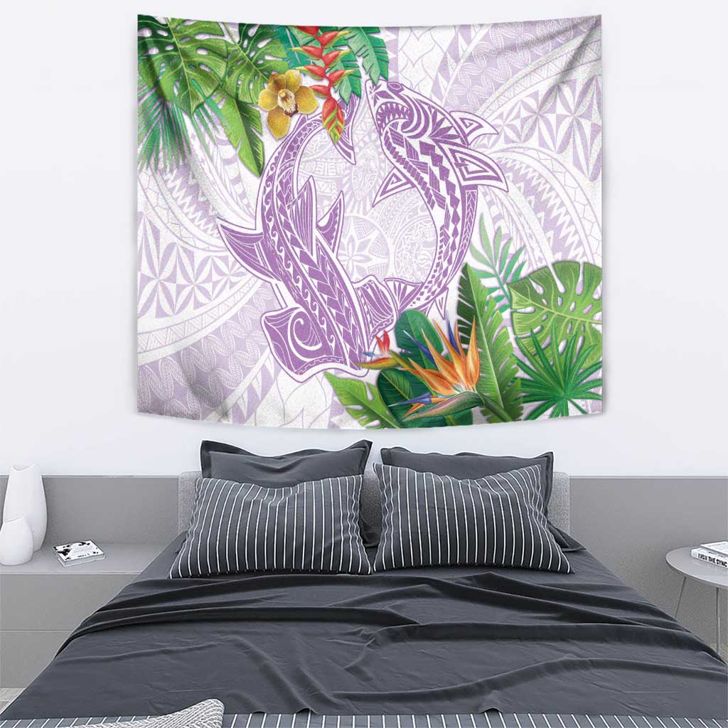 Polynesia Tapestry Sharks Duo Tropical Lavender