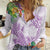 Polynesia Women Casual Shirt Sharks Duo Tropical Lavender