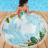 Polynesia Beach Blanket Sharks Duo Tropical Turquoise