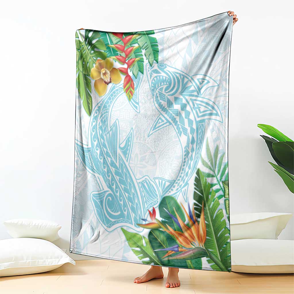 Polynesia Blanket Sharks Duo Tropical Turquoise