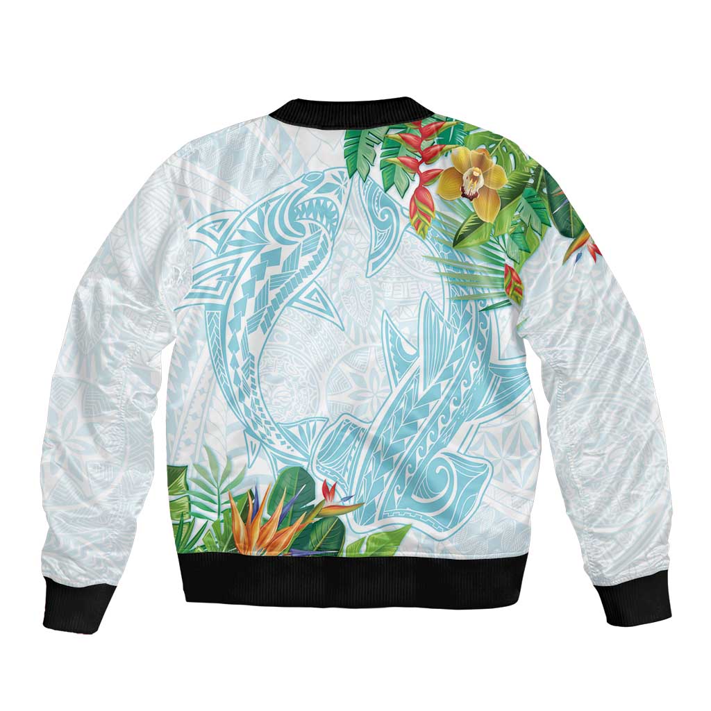 Polynesia Bomber Jacket Sharks Duo Tropical Turquoise