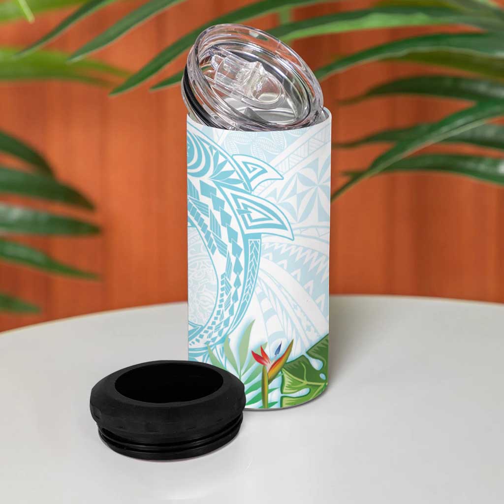 Polynesia 4 in 1 Can Cooler Tumbler Sharks Duo Tropical Turquoise