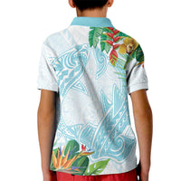 Polynesia Kid Polo Shirt Sharks Duo Tropical Turquoise