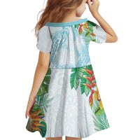 Polynesia Kid Short Sleeve Dress Sharks Duo Tropical Turquoise