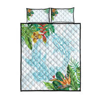 Polynesia Quilt Bed Set Sharks Duo Tropical Turquoise