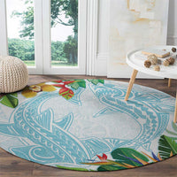 Polynesia Round Carpet Sharks Duo Tropical Turquoise LT7 - Polynesian Pride