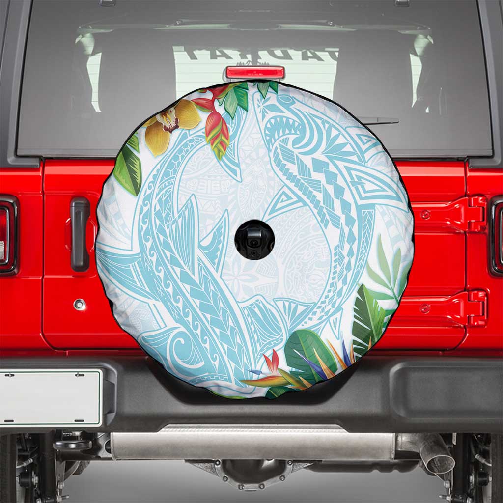 Polynesia Spare Tire Cover Sharks Duo Tropical Turquoise
