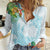 Polynesia Women Casual Shirt Sharks Duo Tropical Turquoise
