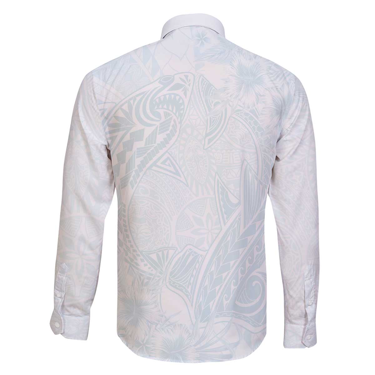 Polynesia Family Matching Puletasi and Hawaiian Shirt Sharks Duo Tropical Off White