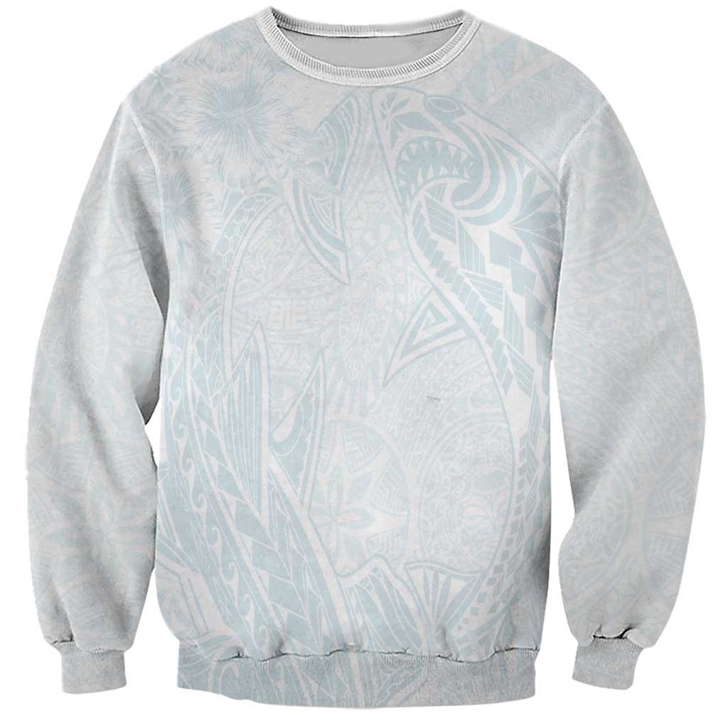 Polynesia Sweatshirt Sharks Duo Tropical Off White