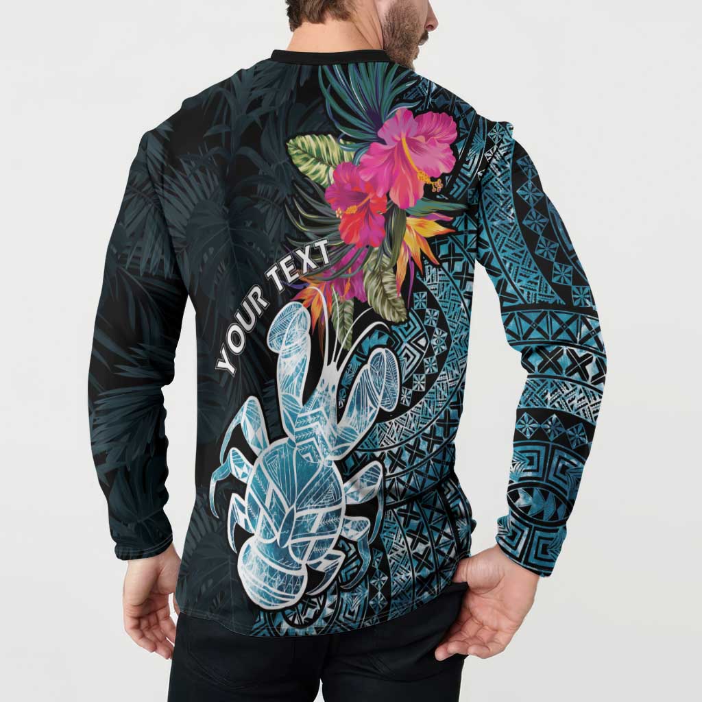 Niue Personalised Button Sweatshirt Hiapo Mix Coconut Crab