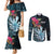 Niue Personalised Couples Matching Mermaid Dress and Long Sleeve Button Shirt Hiapo Mix Coconut Crab