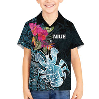 Niue Personalised Family Matching Summer Maxi Dress and Hawaiian Shirt Hiapo Mix Coconut Crab