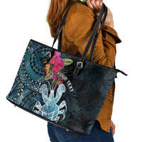 Niue Personalised Leather Tote Bag Hiapo Mix Coconut Crab