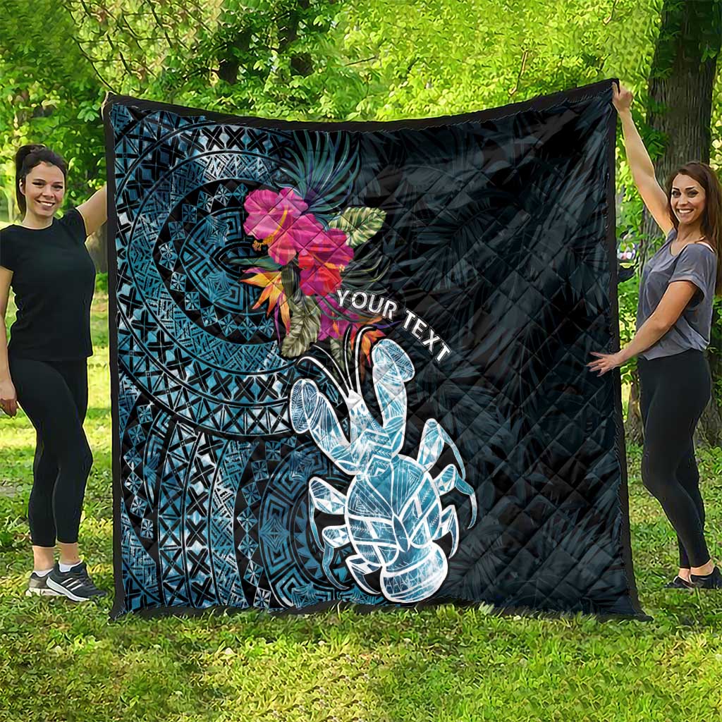 Niue Personalised Quilt Hiapo Mix Coconut Crab