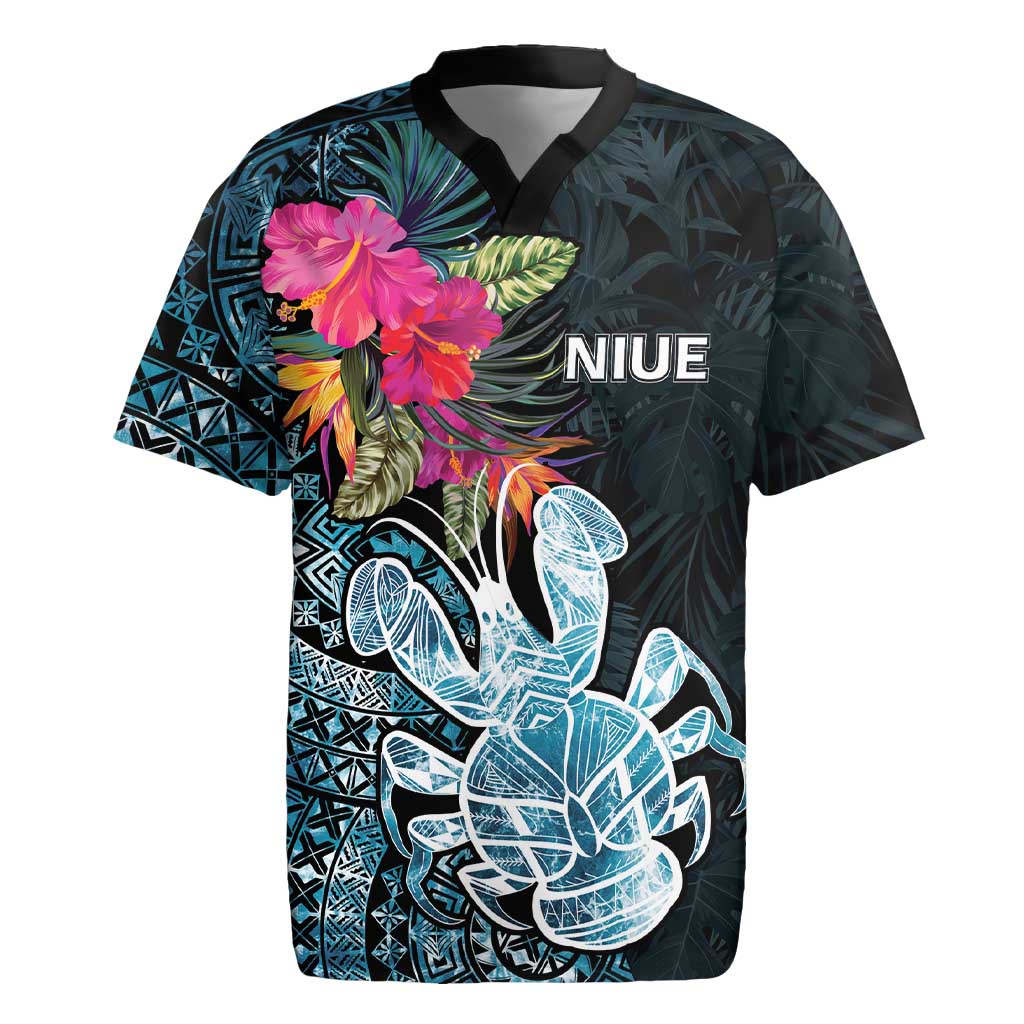 Niue Personalised Rugby Jersey Hiapo Mix Coconut Crab