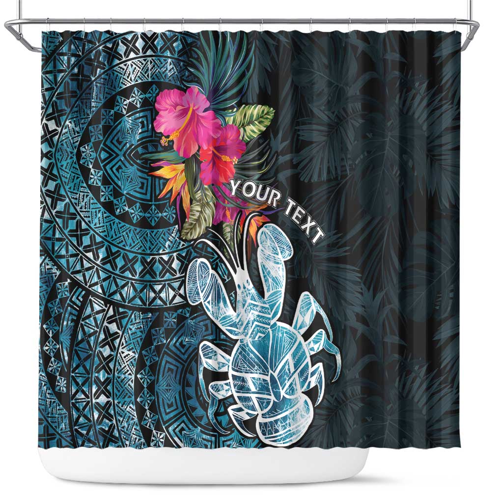 Niue Personalised Shower Curtain Hiapo Mix Coconut Crab LT7 Art - Polynesian Pride