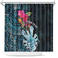 Niue Personalised Shower Curtain Hiapo Mix Coconut Crab LT7 Art - Polynesian Pride